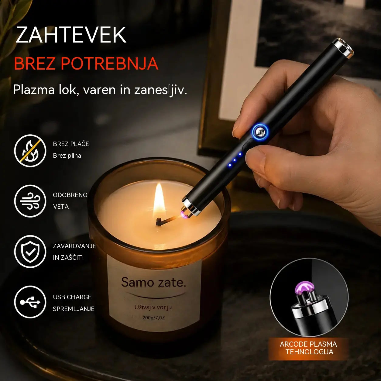 🎁50 % popusta🎁 Svetilka za samoobrambo Arc 4-v-1