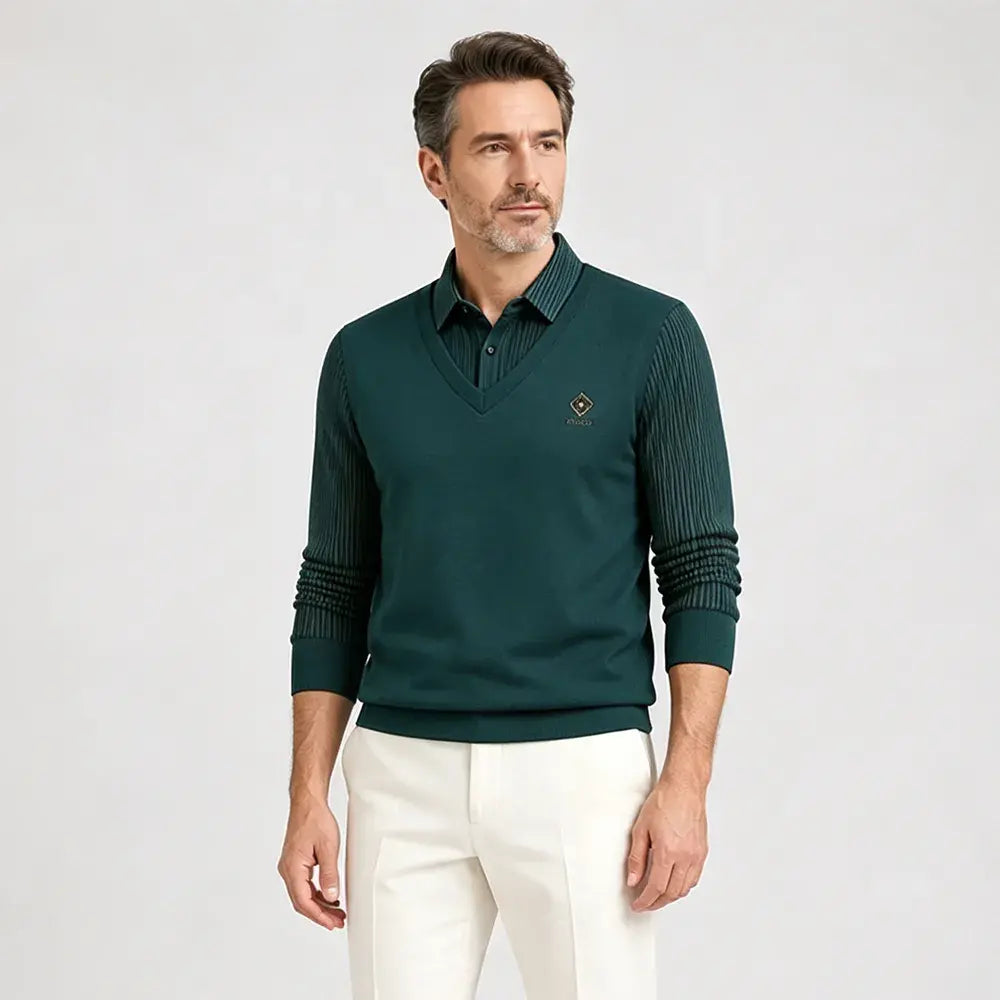 👔🔥🔥【Posebna ponudba za konec leta】🔥【M-4XL】Moški dvodelni komplet iz visokokakovostnega kašmirja, topel enodelni top