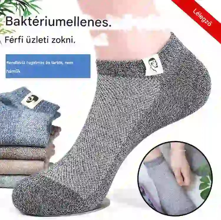 🧦【10 pár/csomag】🧦 Új tavaszi/nyári férfi légáteresztő, antibakteriális, szagálló zokni