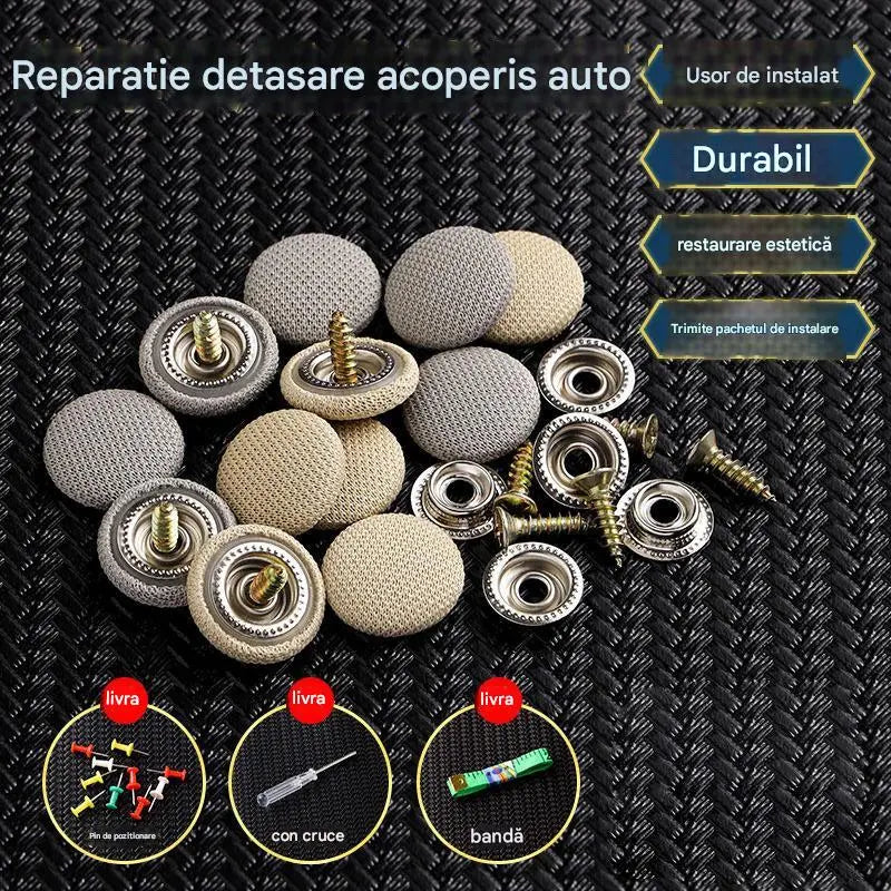 🚗【30 darab】 🚘Autótetős vászon zuhanásgátló rögzítő szögek és rögzítő csatok😁🔥(szerelőszerszámkészlet + csavarhúzó + törölköző mellékelve)