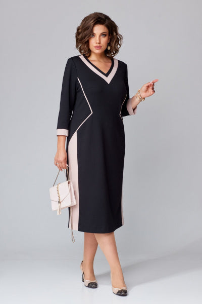 🙌👍【S-5XL】Jesień/zima elegancka sukienka z dekoltem w kształcie litery V | Węższy dekolt, wydłużony krój, komfortowa i ciepła