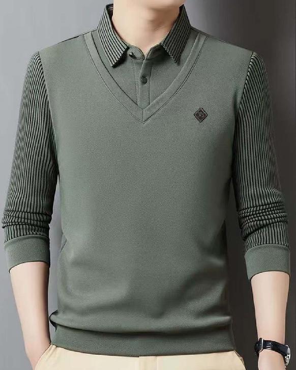 🔥【M-4XL】👔 Ανδρικό premium κασμιρένιο ζεστό σετ μπλούζας με μακριά μανίκια