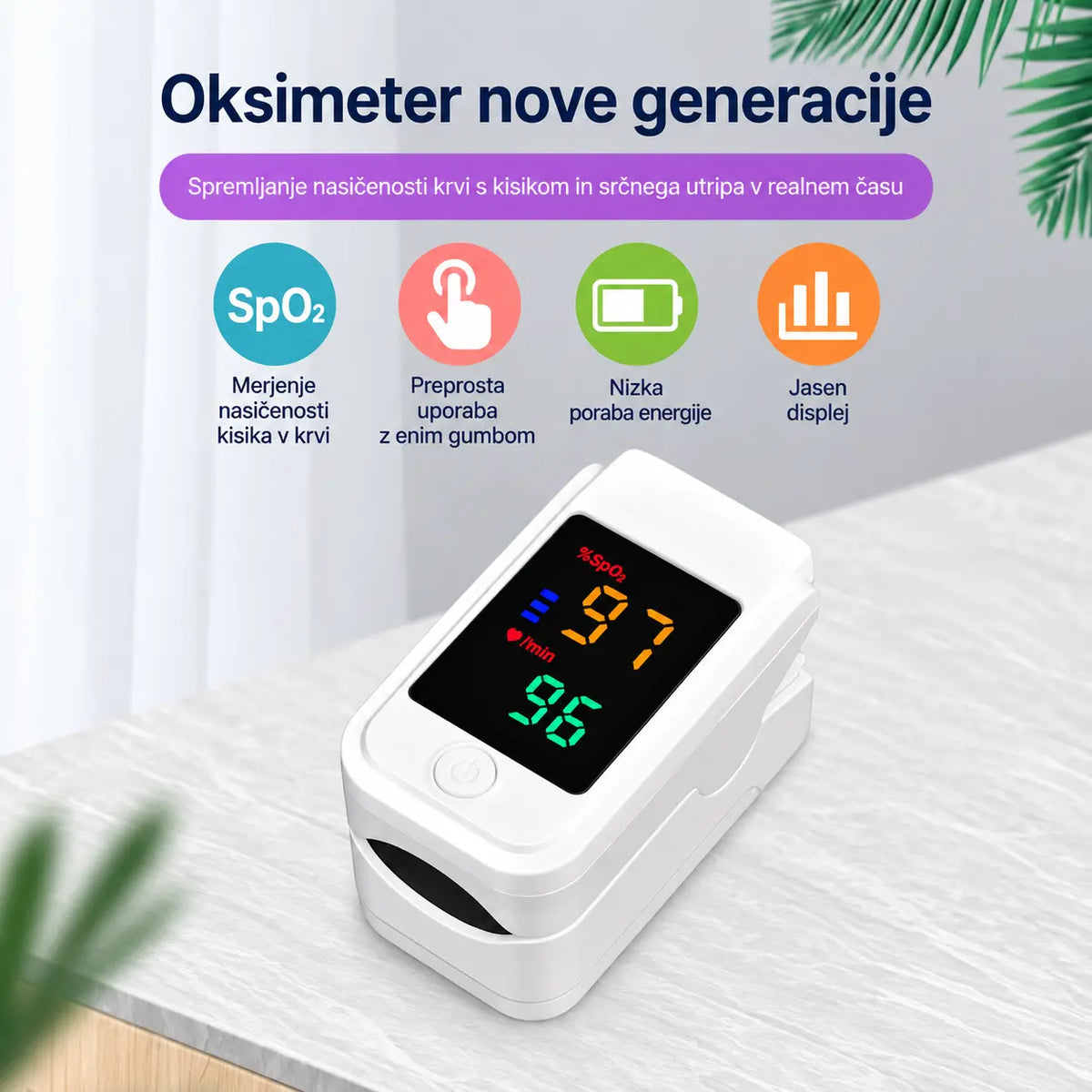 🎉【Časovno omejena posebna ponudba】Visoko natančen prenosni pulzni oksimeter