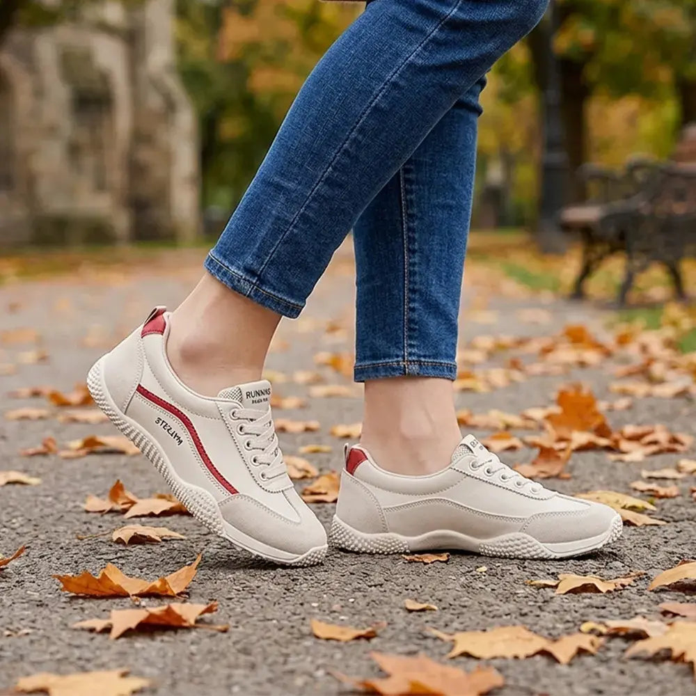 【35-40】👟Ženski športni copati z okroglim prstom v nemškem slogu – lahki, zračni, ravni, za vsak dan – klasičen bel dizajn