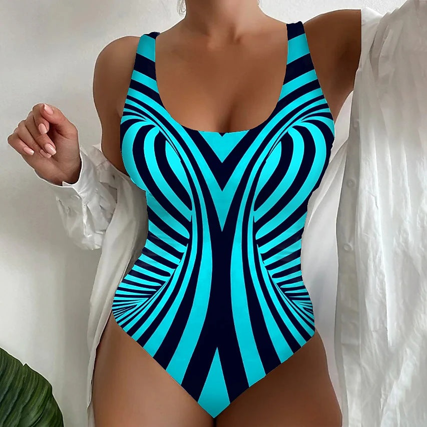 🥰【Zadnji dan – 50 % popust】🔥【S~5XL】Enodelne kopalke s potiskom iz hitro sušečega materiala 🏖️