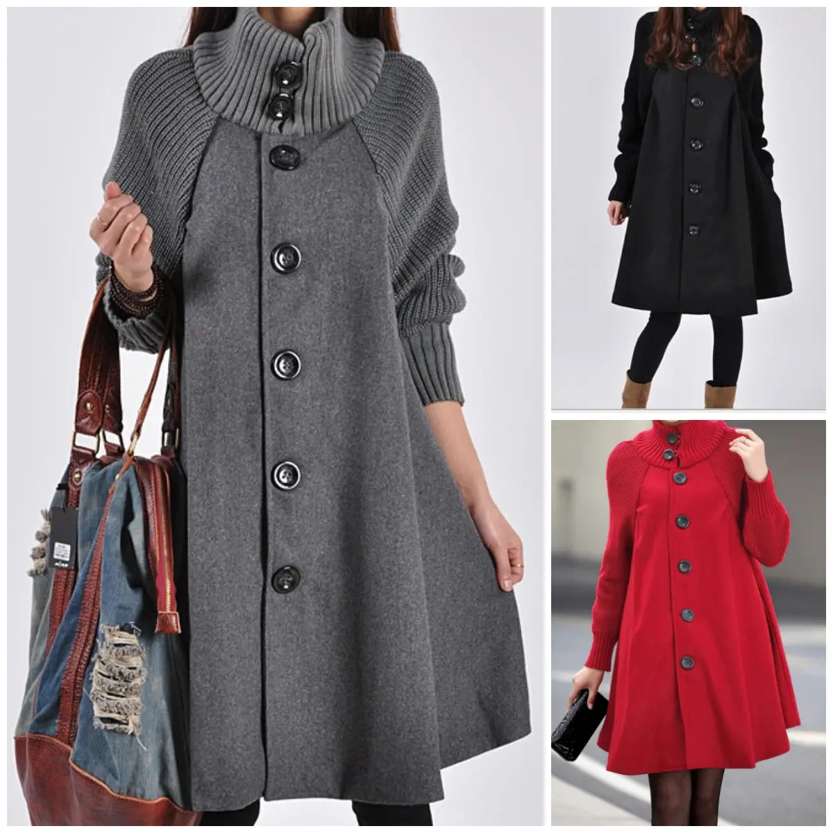 👗【50% Έκπτωση🔥🔥】【M-5XL】Νέο καθημερινό μάλλινο παλτό μεσαίου μήκους