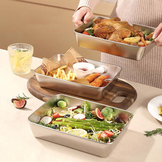 (8 sztuk) 🥩🥙Płytka kwadratowa ze stali nierdzewnej + pokrywka (materiał ze stali nierdzewnej 304)