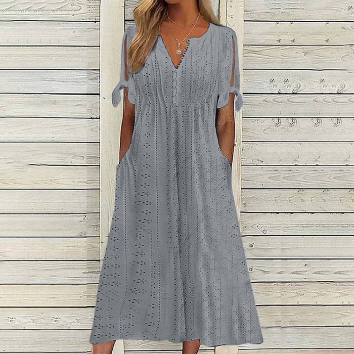 👗【S-5XL】【Szezonvégi kiárusítás】Egyszerű, karcsúsított, lélegző ruha - Sokoldalú és stílusos