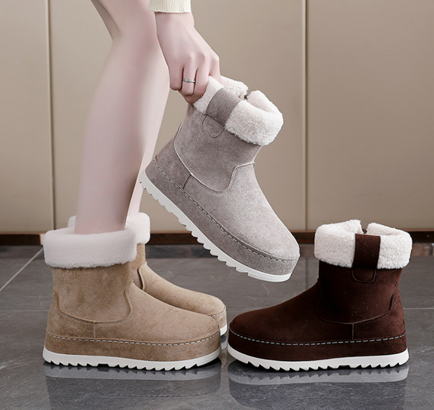 🔥【35-40】🔥Nowe, ciepłe, krótkie buty śnieżne z grubą podeszwą i podszewką z polaru, idealne do noszenia zimą.