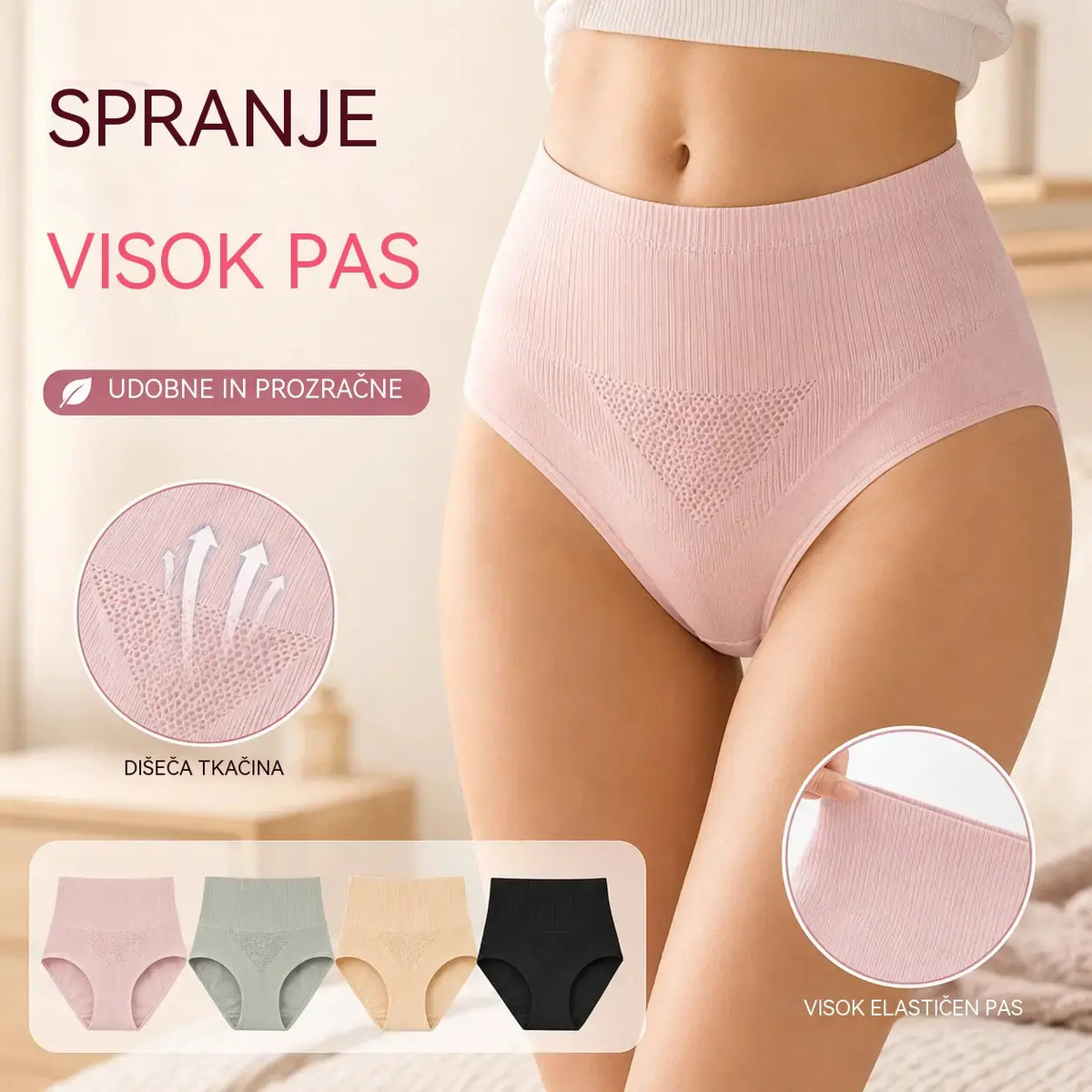 【7 kosov】【[35–82,5 kg】 Vodoodporno spodnje perilo z visokim pasom, odporno na jajca