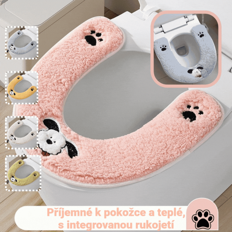 🏠🚽✨Zestaw 5 elementów🔥Zimowy, ciepły pokrowiec na deskę sedesową, z podszewką z polaru, odpowiedni na wszystkie pory roku, wodoodporny.