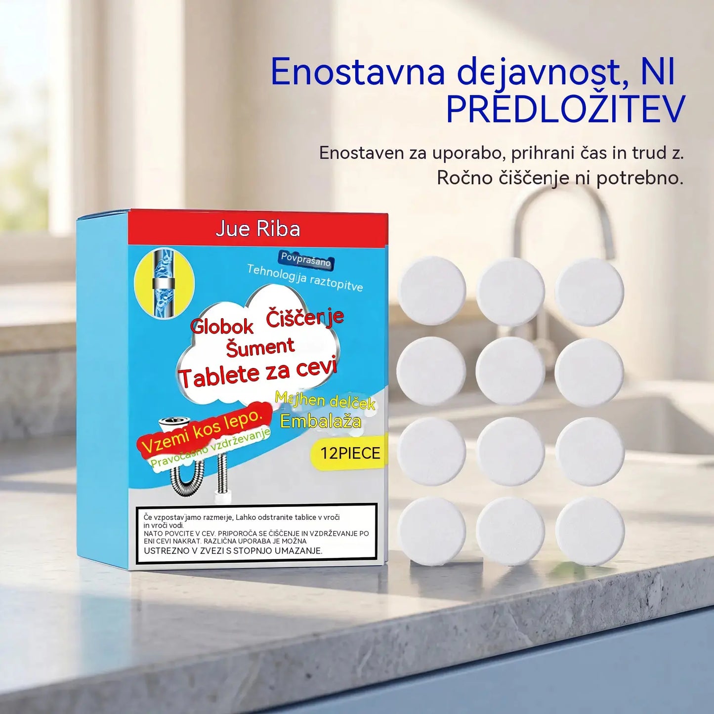 🥳3 pakiranja 💞 Močne šumeče tablete za čiščenje odtokov, hitro raztopijo maščobo in zamašitve zaradi las, antibakterijsko čistilo za odtoke in dezodorant za umivalnike, stranišča in talne odtoke.