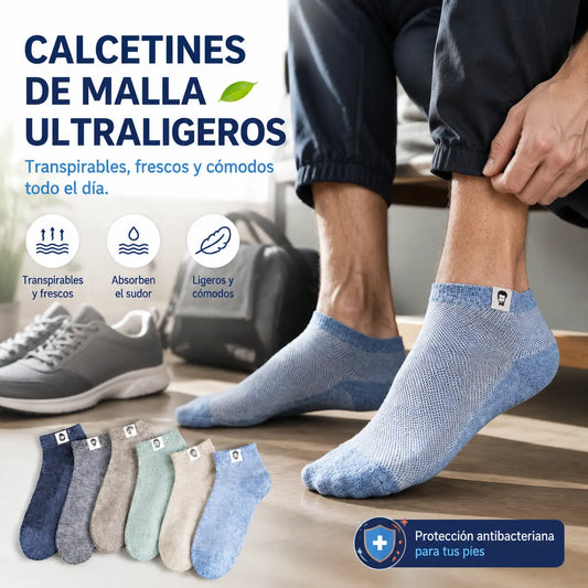 【El segundo artículo a mitad de precio】🔥10 pares⚡🧦 Calcetines transpirables antibacterianos y antiolor para hombre