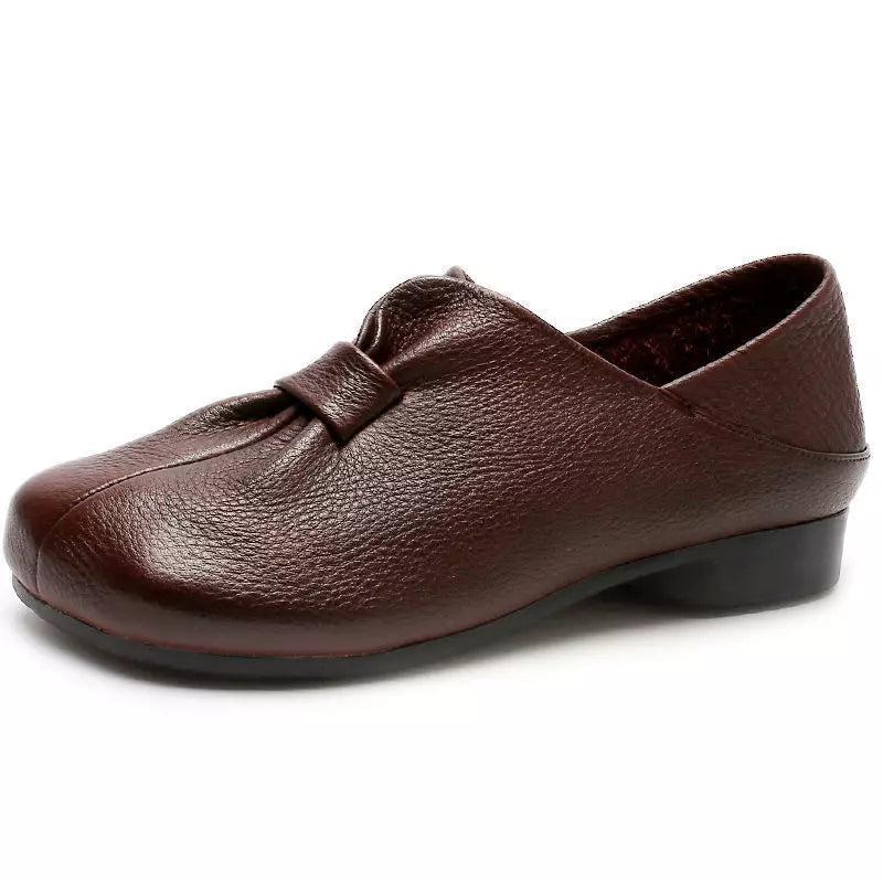 👡【35-42】Καλοκαίρι 2025 νέα μαλακά slip-on παπούτσια με φιόγκο,Υψηλής ποιότητας δέρμα αγελάδας,Απλό και εκλεπτυσμένο