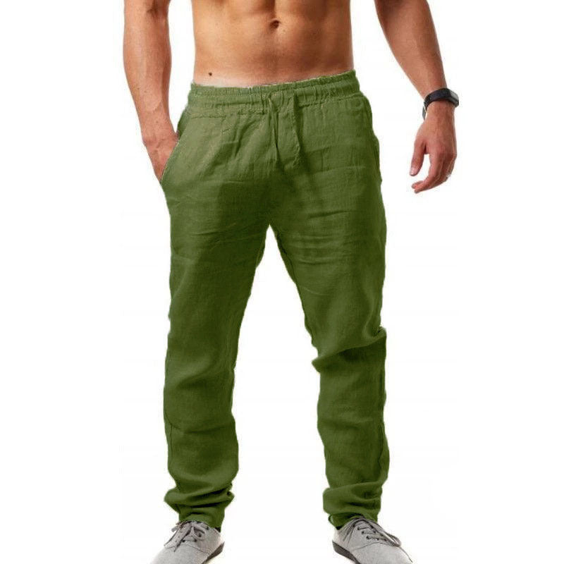 😍👖【S-4XL】💥2025 nowe letnie męskie spodnie sportowe casualowe duży rozmiar, szeroka wersja oddychającego materiału bawełnianego i lnianego