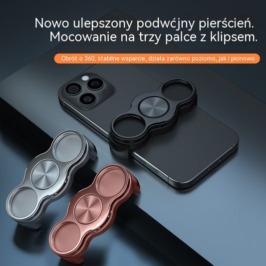 🔥【Kup 1, a 1 dostaniesz gratis】Obrotowy, składany uchwyt na telefon z trzema palcami i tylnym klipsem