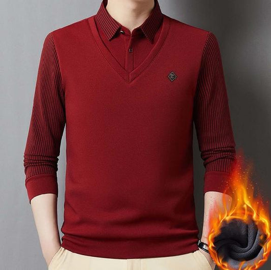 🔥【M-4XL】👔 Ανδρικό premium κασμιρένιο ζεστό σετ μπλούζας με μακριά μανίκια