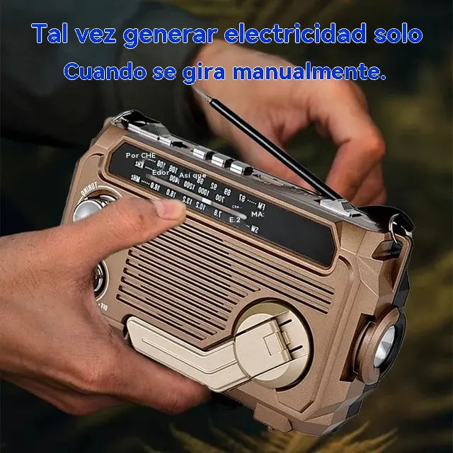 📟📶Radio de emergencia portátil con carga manual y luz LED