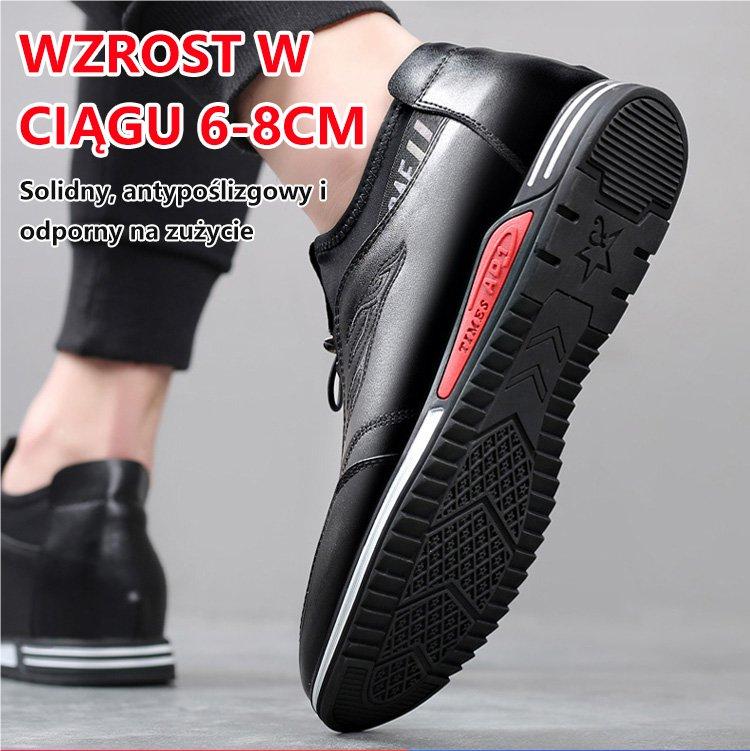 Nowość 2025: Męskie buty casualowe platformowe ze skóry, idealne na codzienną elegancję