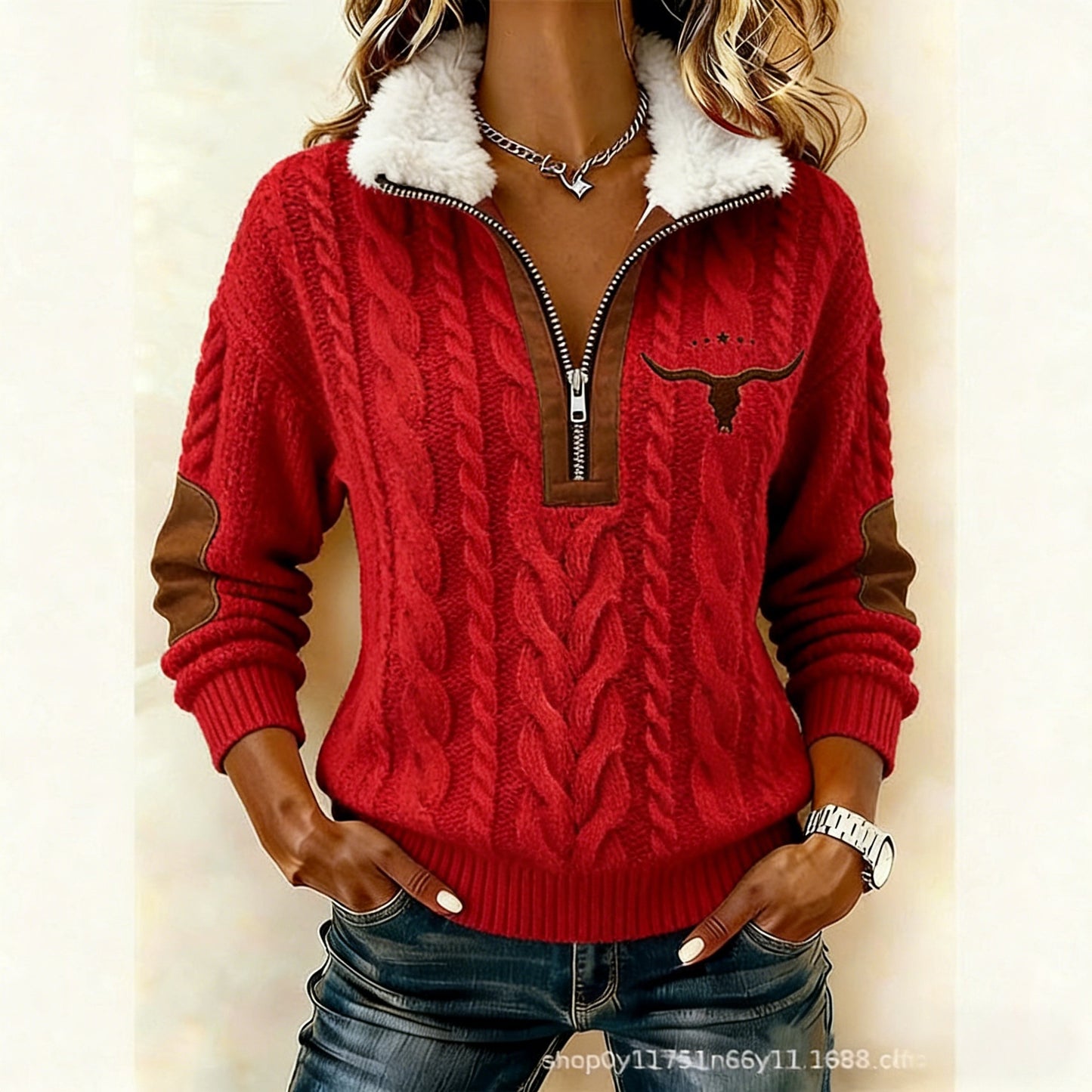 🔥🔥Jesenné/zimné dámske pletené oblečenie s dlhým rukávom