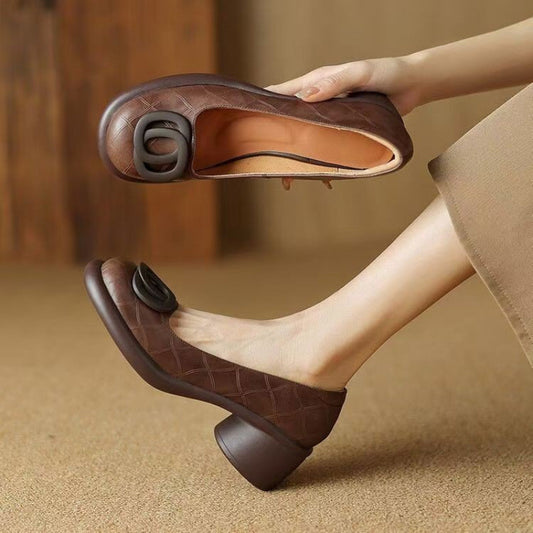 👠【Ograniczona oferta 50%】【35-40】Nowe wygodne skórzane buty 2026 👠 Retro obcas 5 cm 🌟 Eleganckie i uniwersalne