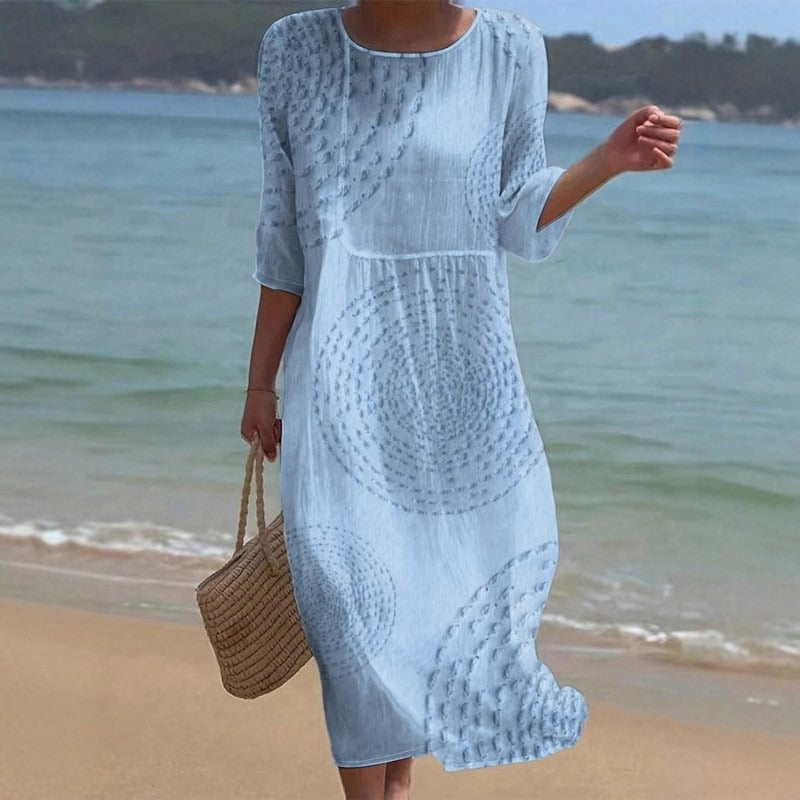 👗【S-5XL】Elegáns nyári hétköznapi ruha – légáteresztő kényelmes, sokoldalú vékonyító.【Utánvétes fizetés】