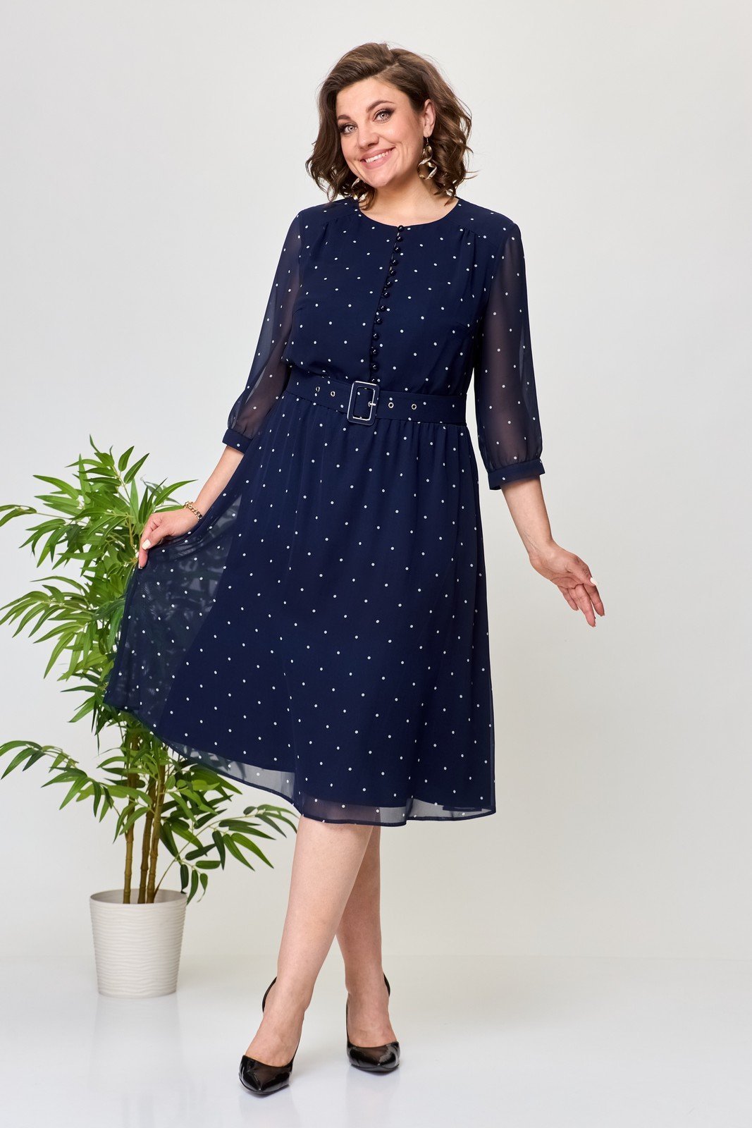 🔥【S-5XL】2026 Új Divatos és Elegáns Sifon Pöttyös Könnyű Ruha