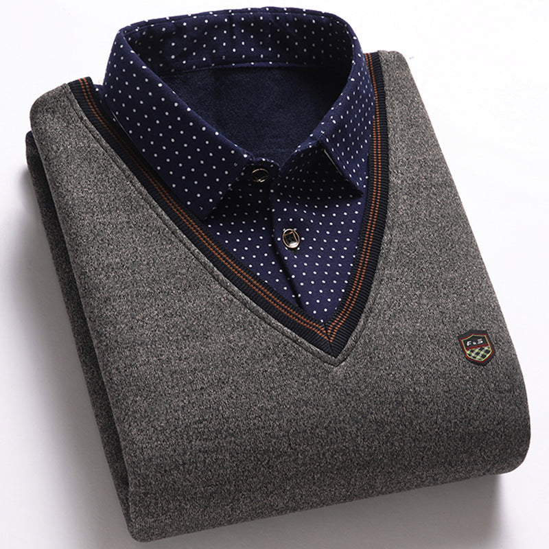 👔 [M-4XL] Nowa męska koszula dzianinowa z aksamitu na jesień/zimę