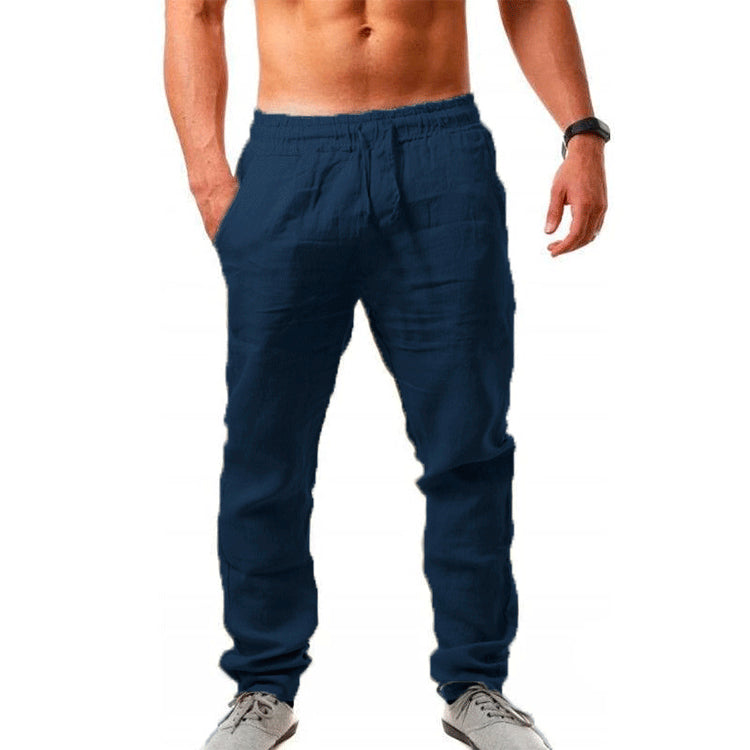 😍👖【S-4XL】💥2025 nowe letnie męskie spodnie sportowe casualowe duży rozmiar, szeroka wersja oddychającego materiału bawełnianego i lnianego