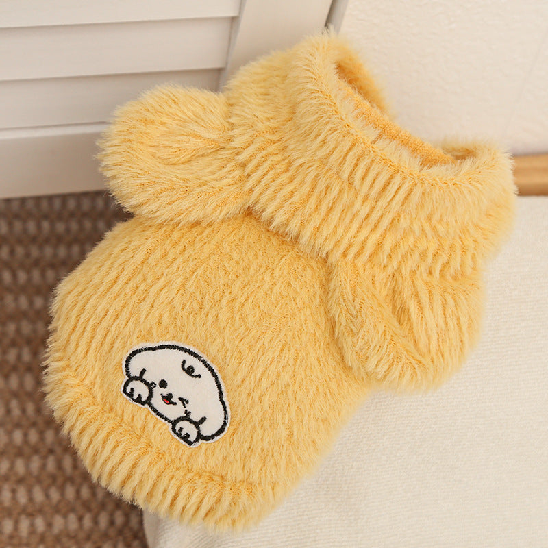 【0,5–10 kg】🧸 Ciepły płaszcz dla psa i kota – miękki, uroczy, z małymi uszkami