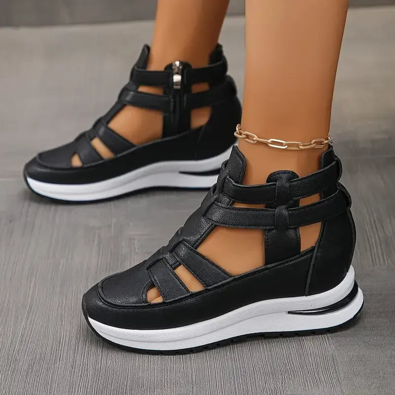 👡Modne i eleganckie damskie buty i sandały na koturnie typu hollow roman