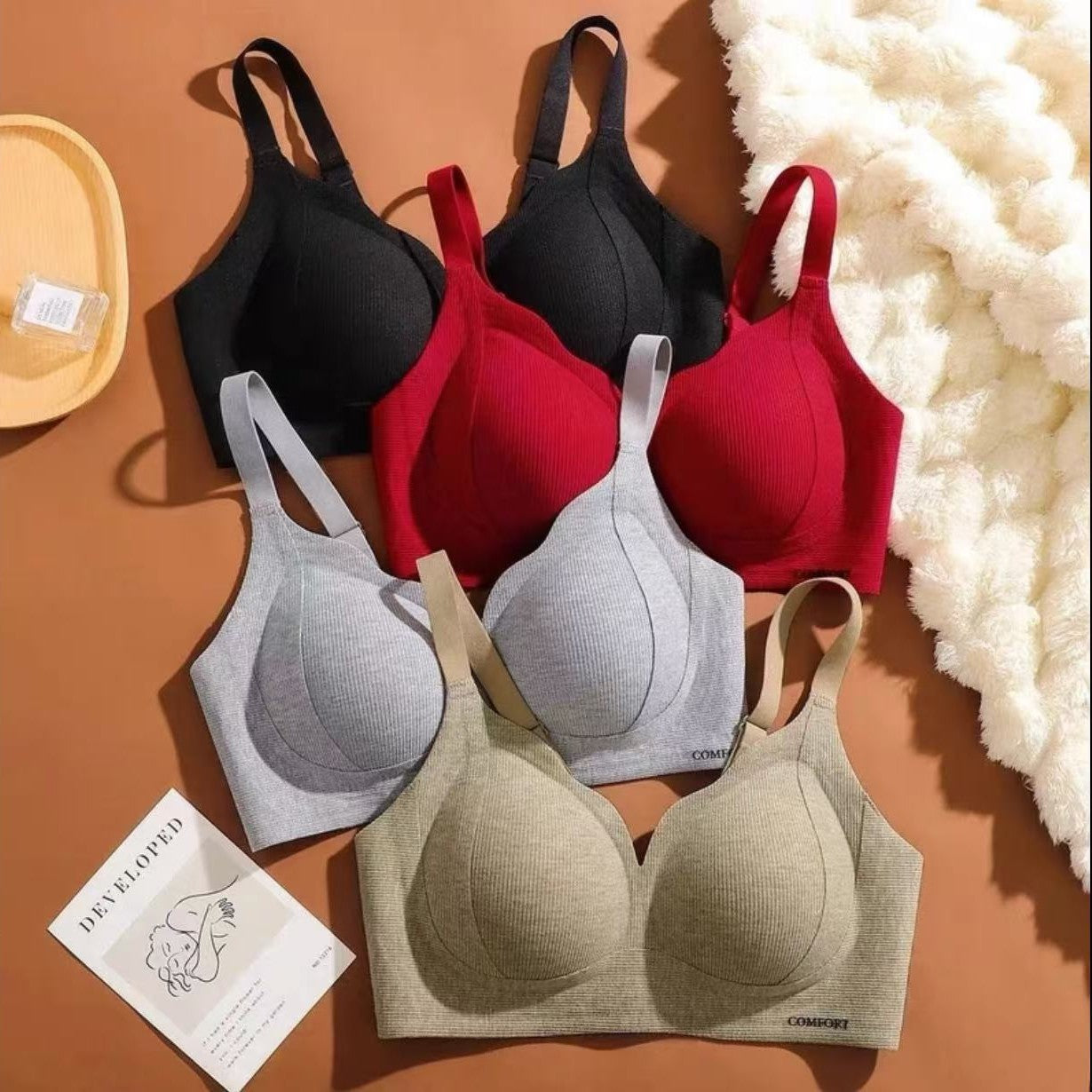 ✨💓【2 sztuki】Modny, ciepły biustonosz push-up na jesień/zimę