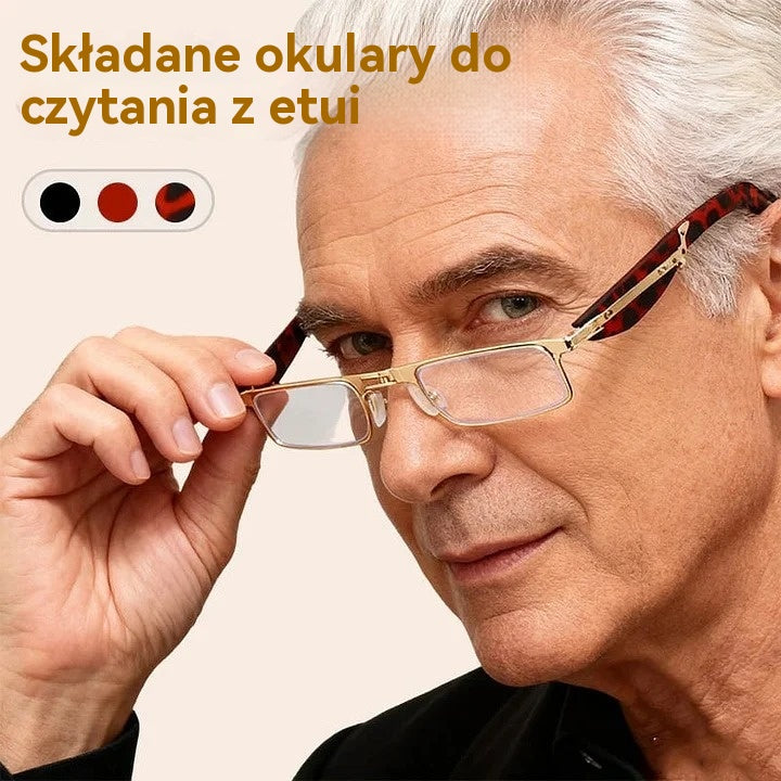 🔥【Kup 1, a 1 dostaniesz gratis】Składane okulary do czytania z filtrem światła niebieskiego i etui na okulary