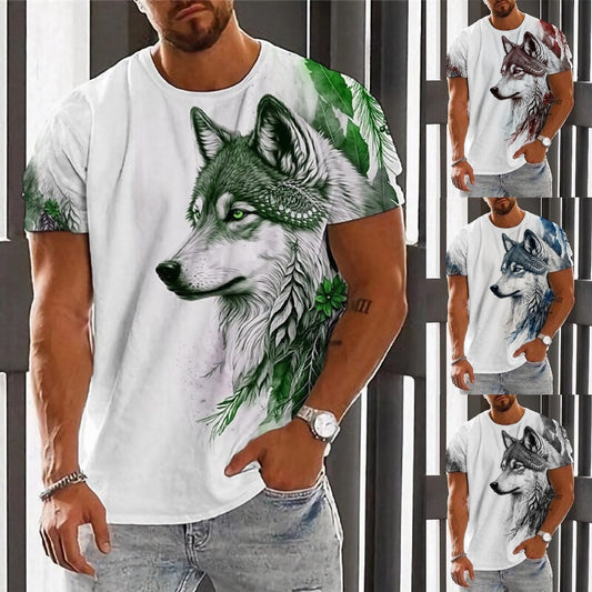 【2XS-6XL】👕👕 T-shirt męski z nadrukiem wilka