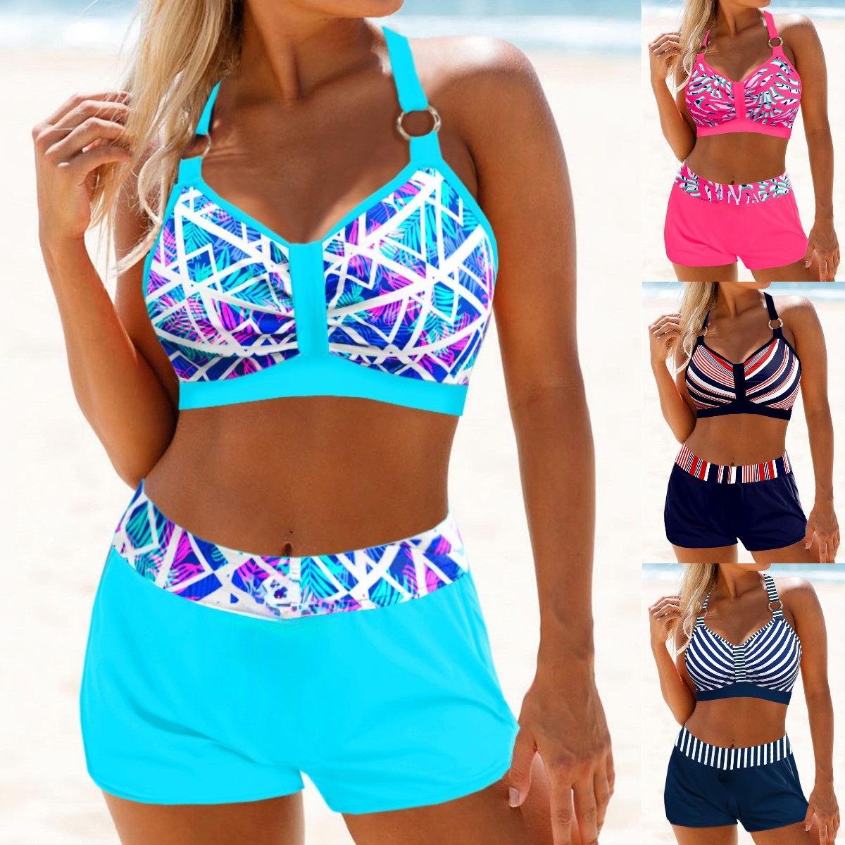 【✨S-5XL】👙2026 Új Divatos Női Mintás Fürdőruha Kétrészes Szett