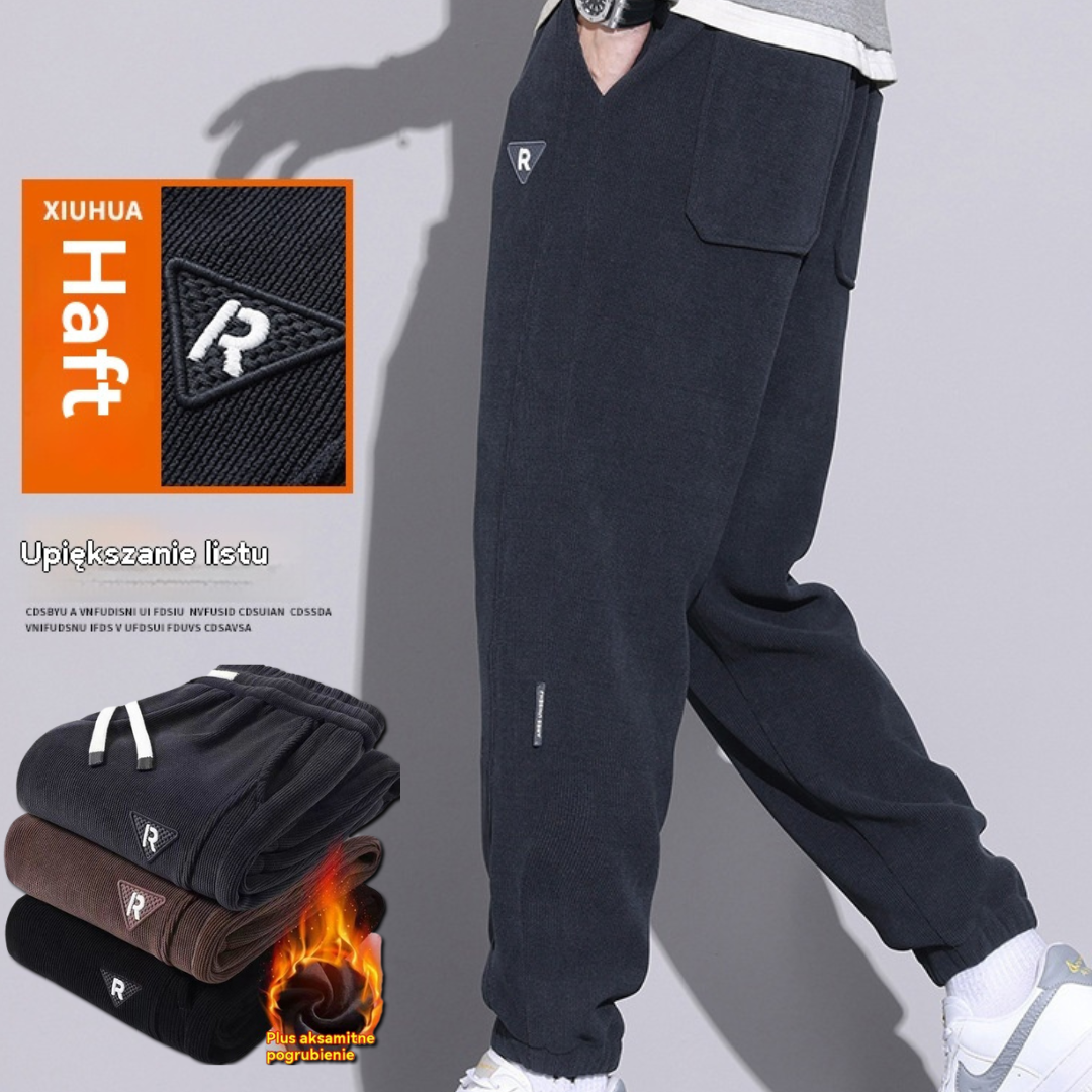 🔥【M-5XL】🖤Νέο χειμωνιάτικο παντελόνι για άνδρες, με βελούδο και χοντρό κοτλέ, ζεστό και άνετο ανδρικό παντελόνι