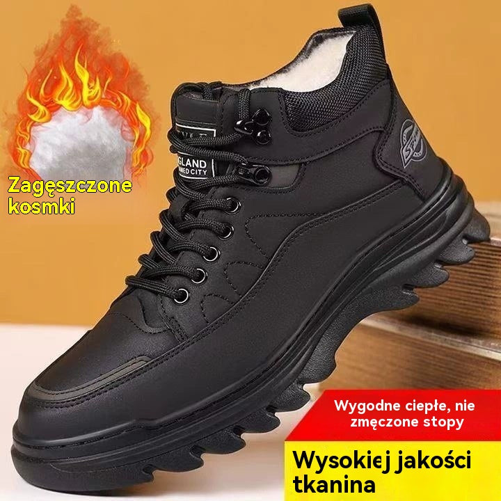 【39-44】Nowe zimowe męskie buty sportowe, wygodne i lekkie, z polarową podszewką dla dodatkowego ciepła.