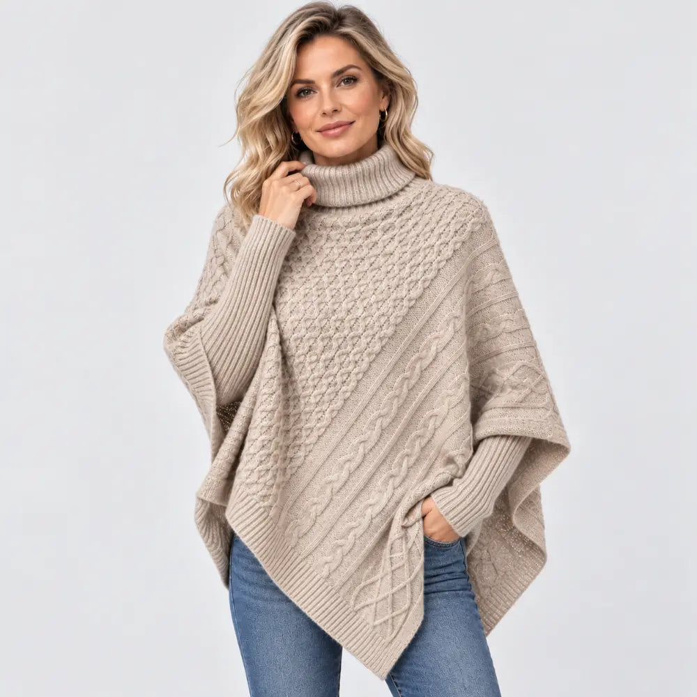 【S-3XL / 6 barv】 Jesensko/zimski pleten pulover z ovratnikom – ohlapen kroj, debela pletenina