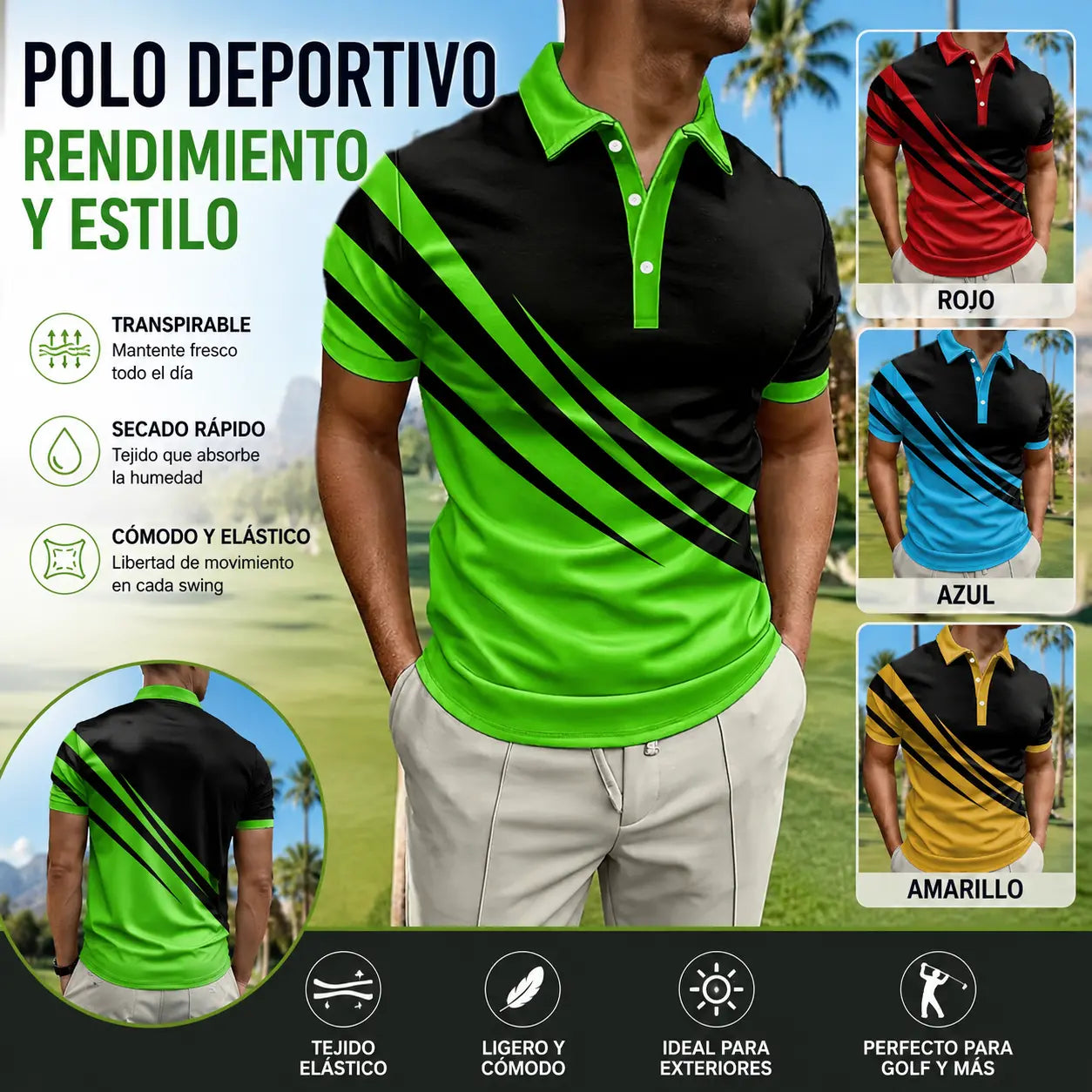 👔【S-6XL】Nueva camisa polo de verano para hombre con estampado 3D a rayas