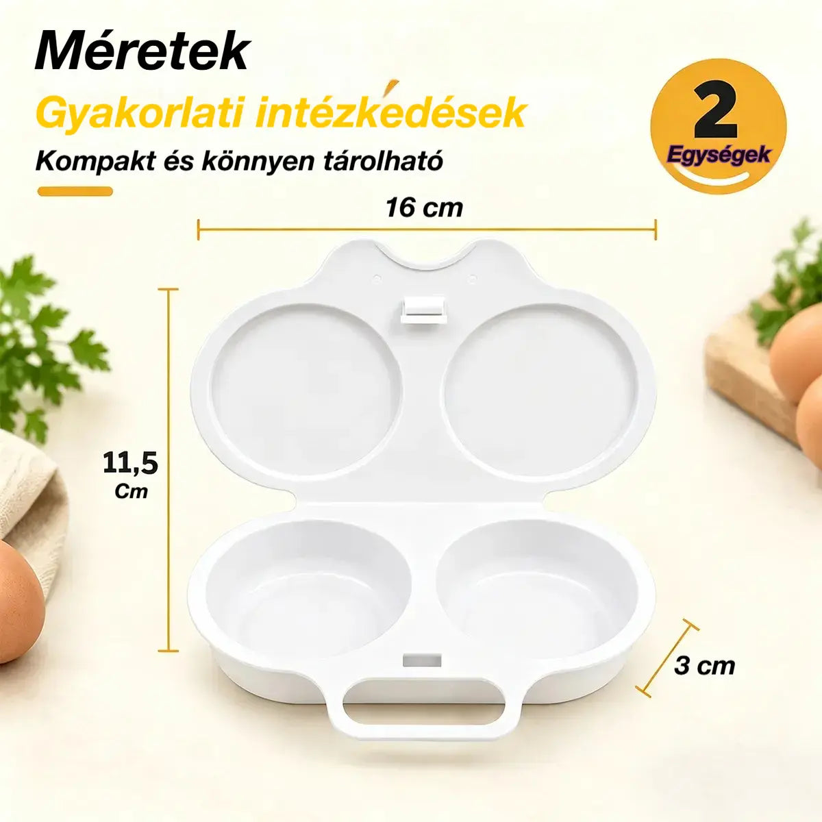 🎁2 darab 8200 Ft💥Mikrohullámú tojásfőző: dupla üregű, tapadásmentes és könnyen tisztítható.🏠