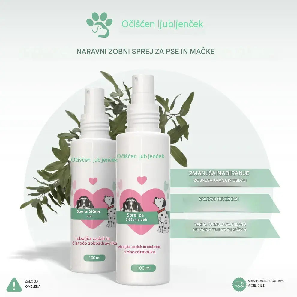 🐶🐱【Kupite 1, dobite 1 gratis】Sprej za čiščenje ustne votline in zob za hišne ljubljenčke