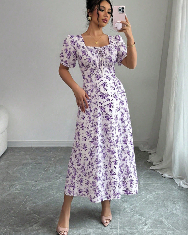 👗Zadnji dan promocije -50% popust! 【S-2XL】Elegantna poletna potiskana obleka, zračna in udobna, enostavna za ujemanje in vitka.