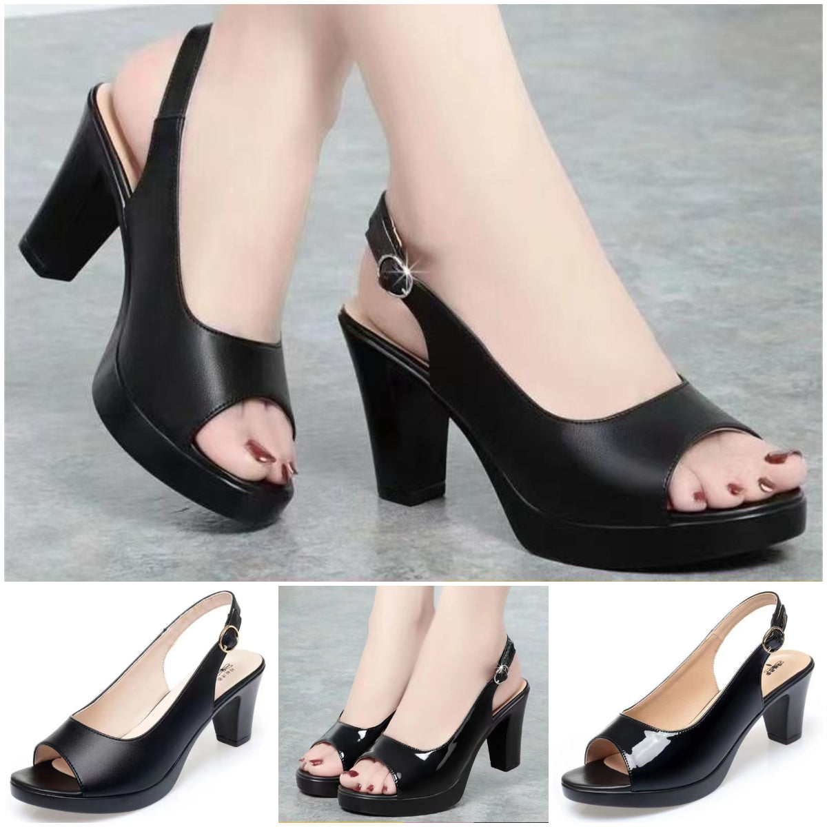💞Sandale cu toc înalt casual, elegante, gura de pește
