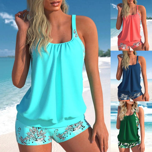 🌴🌈 [Poletna razprodaja za polovično ceno] [Velikosti S-5XL] 🌊👙 Ženske kopalke z vzorcem za večje velikosti, hitro sušeče, dvodelne (zgornji in spodnji del)