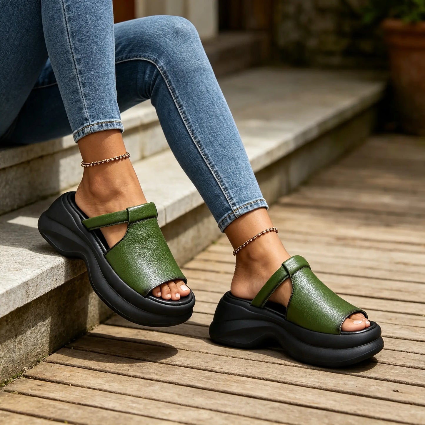 🔥🔥【Velikosti 35-40】👡2026 Novi ženski sandali s platformo in "peep toe", višina pete: 6 cm