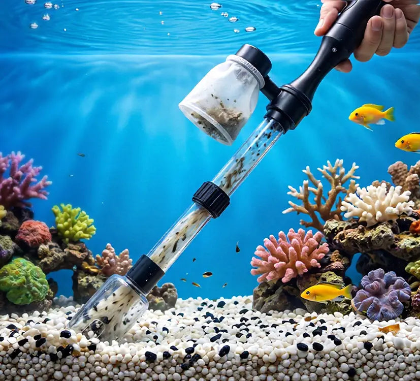🐠 Električni čistilec akvarijske podlage: Na baterije, nastavljiva dolžina cevi, enostavno čiščenje; primeren za vse vrste akvarijev 🧹🐟