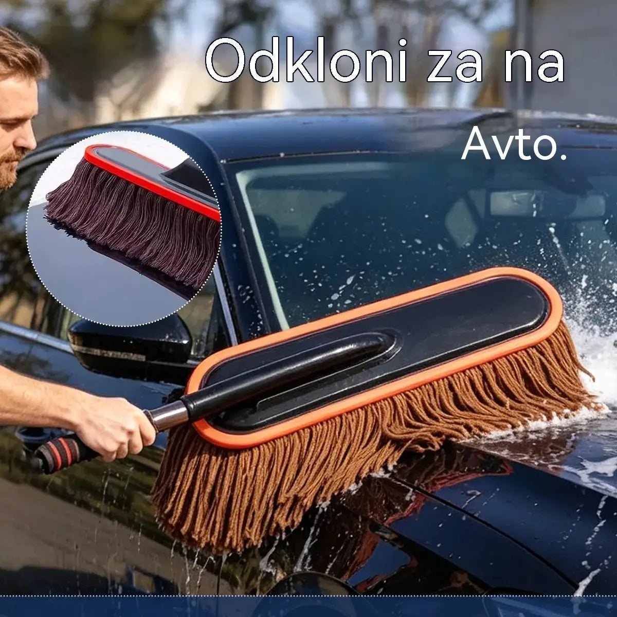 🚗🧹 Večnamenska krtača za čiščenje avtomobila, odstranjuje prah in sneg, ojačane ščetine